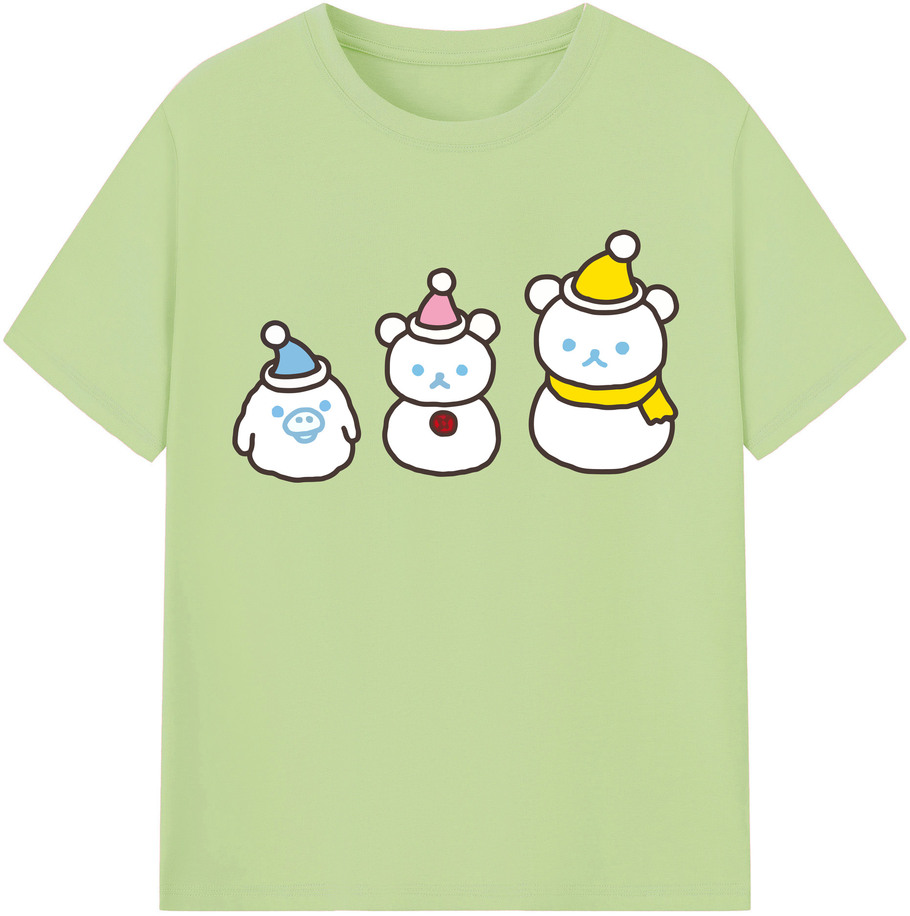 （画像用） リラックマ リラックマ キイロイトリ Rilakkuma Korilakkuma Kiiroitori 綿100％半袖Tシャツ（フロントプリント）